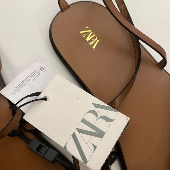 Zara Brown Structured Leather Bag - Picture 1 of 4